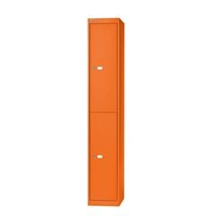 OFFICE Garderobensystem, Tiefe 457 mm, 2 Fächer mit je 1 Kleiderhaken, orange.