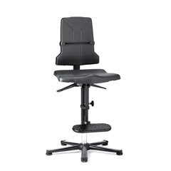 ESD SINTEC Arbeitsdrehstuhl, mit Synchrontechnik, mit Gleitern und Aufstieghilfe.
