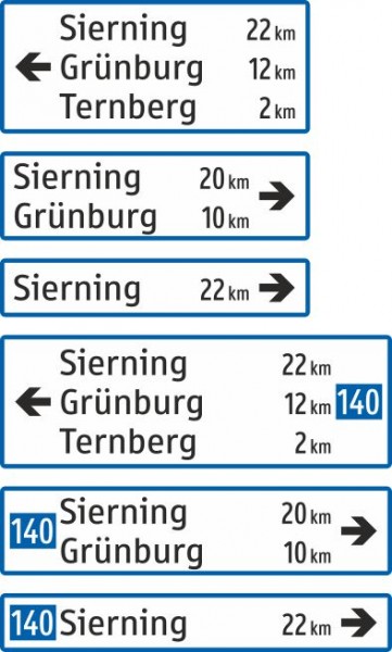 §53/13b Wegweiser | dreizeilig flache Ausführung
