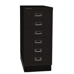 MultiDrawer™ 29er Serie, mit Sockel, DIN A4, 6 Schubladen, schwarz.