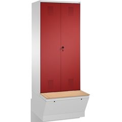 EVOLO Garderobenschrank, zueinander schlagende Türen, mit Aufbewahrungsbox, 2 Ab