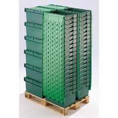 Mehrweg-Stapelbehälter KAIMAN, Volumen 80 l, LxBxH 710 x 460 x 368 mm, grün.