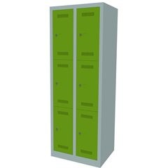 MonoBloc™ Schließfachschrank, 3 Fächer je Abteil, Breite 610 mm, 2 Abteile, 6 Fä