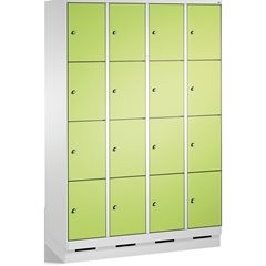 EVOLO Fächerschrank, mit Sockel, 4 Abteile, je 4 Fächer, Abteilbreite 300 mm, li