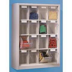 Klappkasten-Hängeschrank, HxBxT 910 x 665 x 250 mm, mit 16 Kästen, Gehäuse enzianblau.