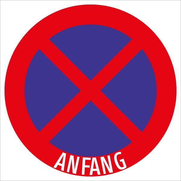 §52/13b Halten und Parken verboten Anfang | flaches Verkehrszeichen