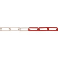 PE-Gliederkette, Gliederstärke 6 mm, Bundlänge 10 m, rot-weiß.