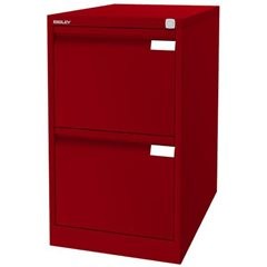 Hängeregistraturschrank, 1-bahnig, 2 Schübe, DIN A4, kardinalrot.