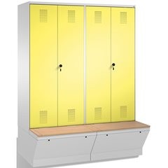 EVOLO Garderobenschrank, zueinander schlagende Türen, mit Aufbewahrungsbox, 4 Ab