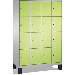 EVOLO Fächerschrank, mit Füßen, 4 Abteile, je 4 Fächer, Abteilbreite 300 mm, wei