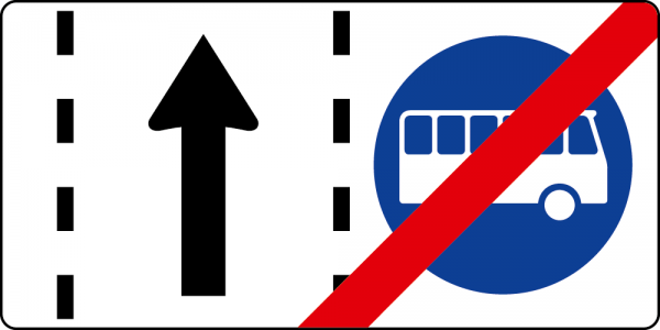§53/25a Ende eines Fahrstreifens für Omnibusse flach Scotchlite Typ1 | Flach