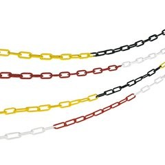 Sperrkette, aus kunststoffbeschichtetem Stahl, schwere Ausführung, 15 m, rot/wei