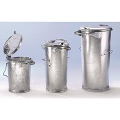System Mülltonne, Stahl, Volumen 110 l, HxØ 930 x 435 mm, feuerverzinkt, ab 5 Stk.