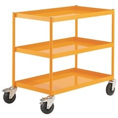 Montagehilfswagen, Tragfähigkeit 200 kg, 3 Etagen mit Stahlblechwannen, LxBxH 96