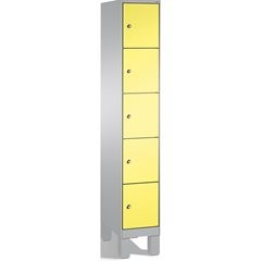EVOLO Fächerschrank, mit Füßen, 1 Abteil, 5 Fächer, Abteilbreite 300 mm, weißalu