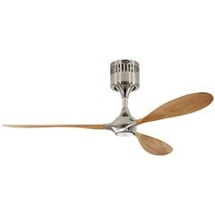 Deckenventilator HELICO PADDEL, mit Fernbedienung, Buche / Chrom gebürstet.