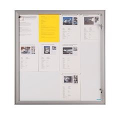 Schaukasten mit Flügeltür, Außen-BxHxT 742 x 697 x 33 mm, Metallrückwand.