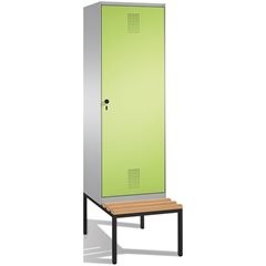EVOLO Garderobenschrank, mit Sitzbank, Tür über 2 Abteile, 2 Abteile, 1 Tür, Abt