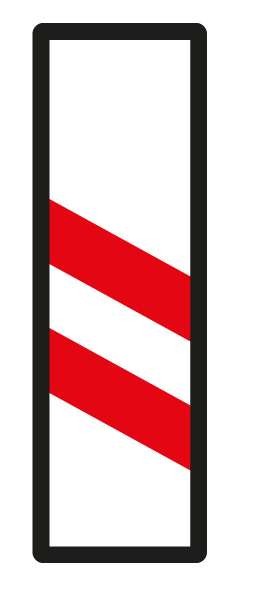 §50/6c Baken 160 m links | flaches Verkehrszeichen