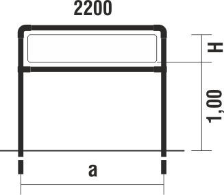 Rohrrahmen Type GD-8 für Tafelformat 2200x900mm