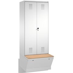 EVOLO Garderobenschrank, zueinander schlagende Türen, mit Aufbewahrungsbox, 2 Ab