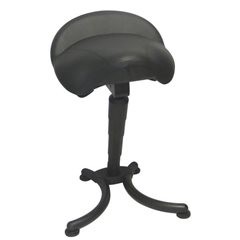 Stehhilfe mit Comfort-Sitz, mit Bodengleitern, schwarz.