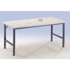 Arbeitstisch, höhenverstellbar, Gestell 60 x 30 mm, melaminharzbeschichte Platte, BxT 1250 x 1000 mm