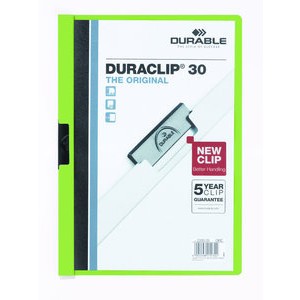Klemmmappe DURACLIP®, Hartfolie, A4, für: 30 Blatt, grün