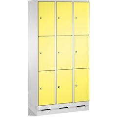EVOLO Fächerschrank, mit Sockel, 3 Abteile, je 3 Fächer, Abteilbreite 300 mm, li
