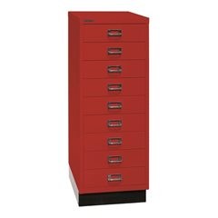 MultiDrawer™ 39er Serie, mit Sockel, DIN A3, 9 Schubladen, kardinalrot, schwarz.