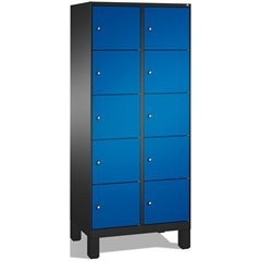EVOLO Fächerschrank, mit Füßen, 2 Abteile, je 5 Fächer, Abteilbreite 400 mm, sch