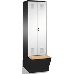 EVOLO Garderobenschrank, zueinander schlagende Türen, mit Aufbewahrungsbox, 2 Ab
