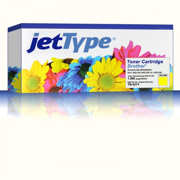 jetType Toner kompatibel zu Brother TN-321Y Gelb 1.500 Seiten