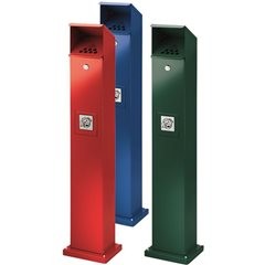 Kombiascher-Säule, Volumen 5 l, BxHxT 180 x 1150 x 150 mm, enzianblau.
