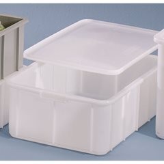 Kunststoff-Stapelbehälter, Inhalt 50 l, Außenmaße LxBxH 660 x 450 x 225 mm, grau