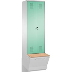 EVOLO Garderobenschrank, zueinander schlagende Türen, mit Aufbewahrungsbox, 2 Ab
