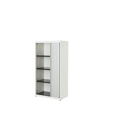 Querrollladenschrank, HxBxT 1516 x 800 x 432 mm, Stahlplatte, 3 Fachböden, reinw