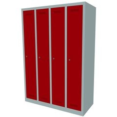 MonoBloc™ Garderobenschrank, Abteilbreite 248 mm, einstöckig, 4 Abteile, Breite