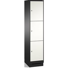 EVOLO Fächerschrank, mit Sockel, 1 Abteil, 3 Fächer, Abteilbreite 400 mm, schwar