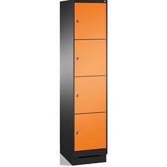 EVOLO Fächerschrank, mit Sockel, 1 Abteil, 4 Fächer, Abteilbreite 400 mm, schwar