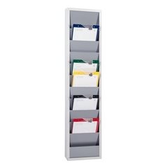 Planungstafel, mit 10 Schienen, einreihig, HxBxT 1280 x 315 x 74 mm, grau.