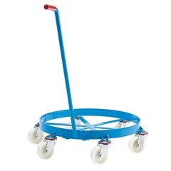 Fassroller, Fahrgestell offen, Tragfähigkeit 450 kg, 6 Lenkrollen.