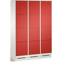 EVOLO Fächerschrank, mit Sockel, 3 Abteile, je 4 Fächer, Abteilbreite 400 mm, ve
