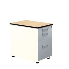 Schubladencontainer auf Rollen, HxT 573 x 600 mm, 1 Materialschub, 1 Hängeregistratur, reinweiß / al