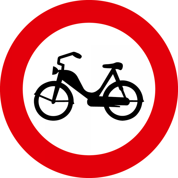 §52/8b Fahrverbot für Motorfahrräder flach Scotchlite Typ1 | Flach