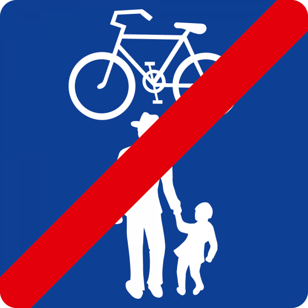 §53/29 Ausf. c) Ende eines Geh-und Radwegs (gemeinsam) ohne Benützungspflicht "Formline" Scotchlite