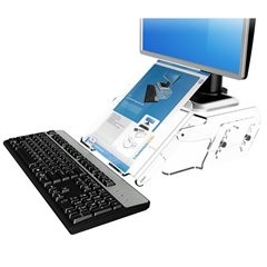 LCD-Monitorständer, mit Dokumentenhalter, Acryl transparent.