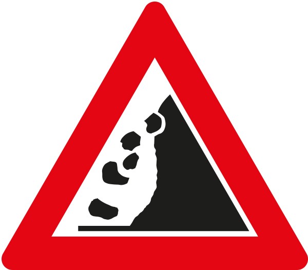 §50/10b Steinschlag | flaches Verkehrszeichen