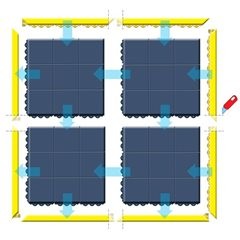 Stecksystem, Cushion Ease Solid™ ESD NITRILE FR, LxBxH 910 x 910 x 19 mm, geschlossen, schwarz.