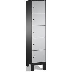 EVOLO Fächerschrank, mit Füßen, 1 Abteil, 5 Fächer, Abteilbreite 400 mm, schwarz